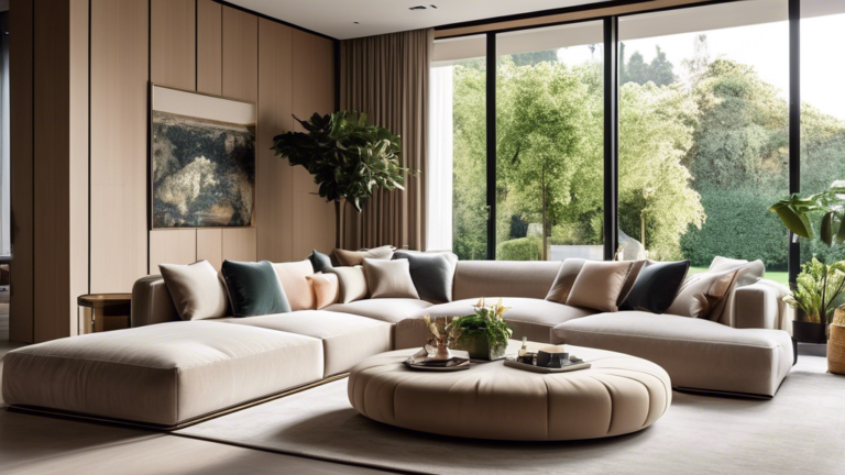 Modern sectional sofa with cushions